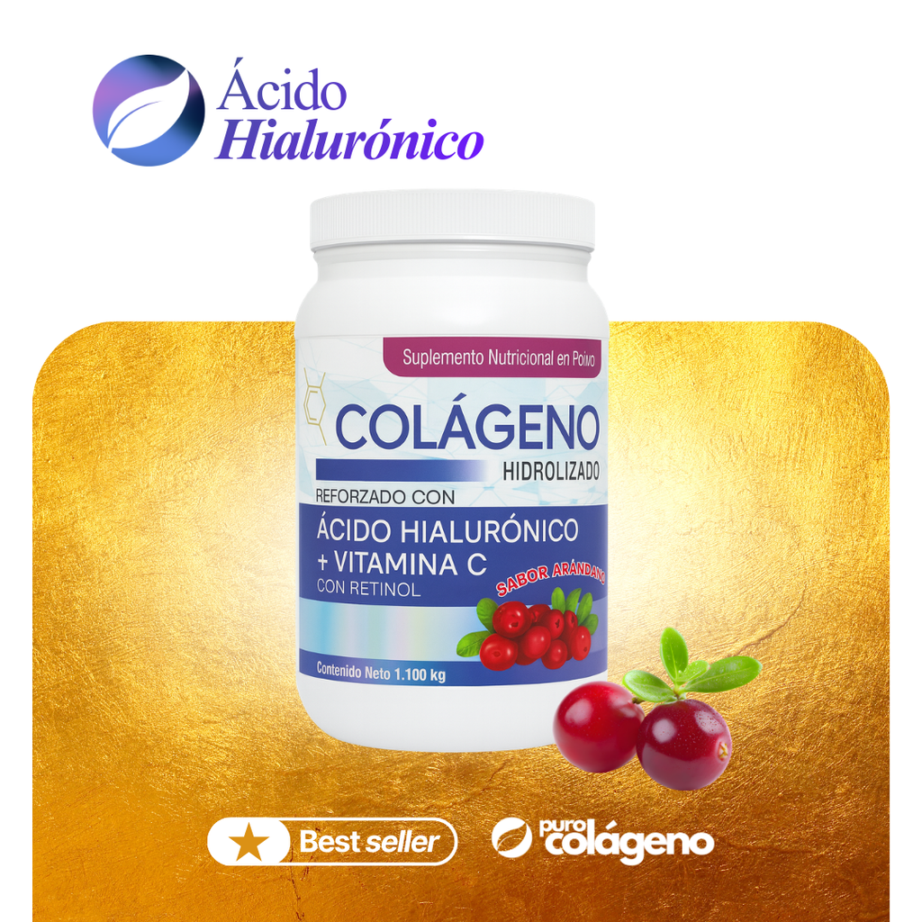 Colágeno Hidrolizado con Ácido Hialurónico • Arándano 🫐 1.100kg