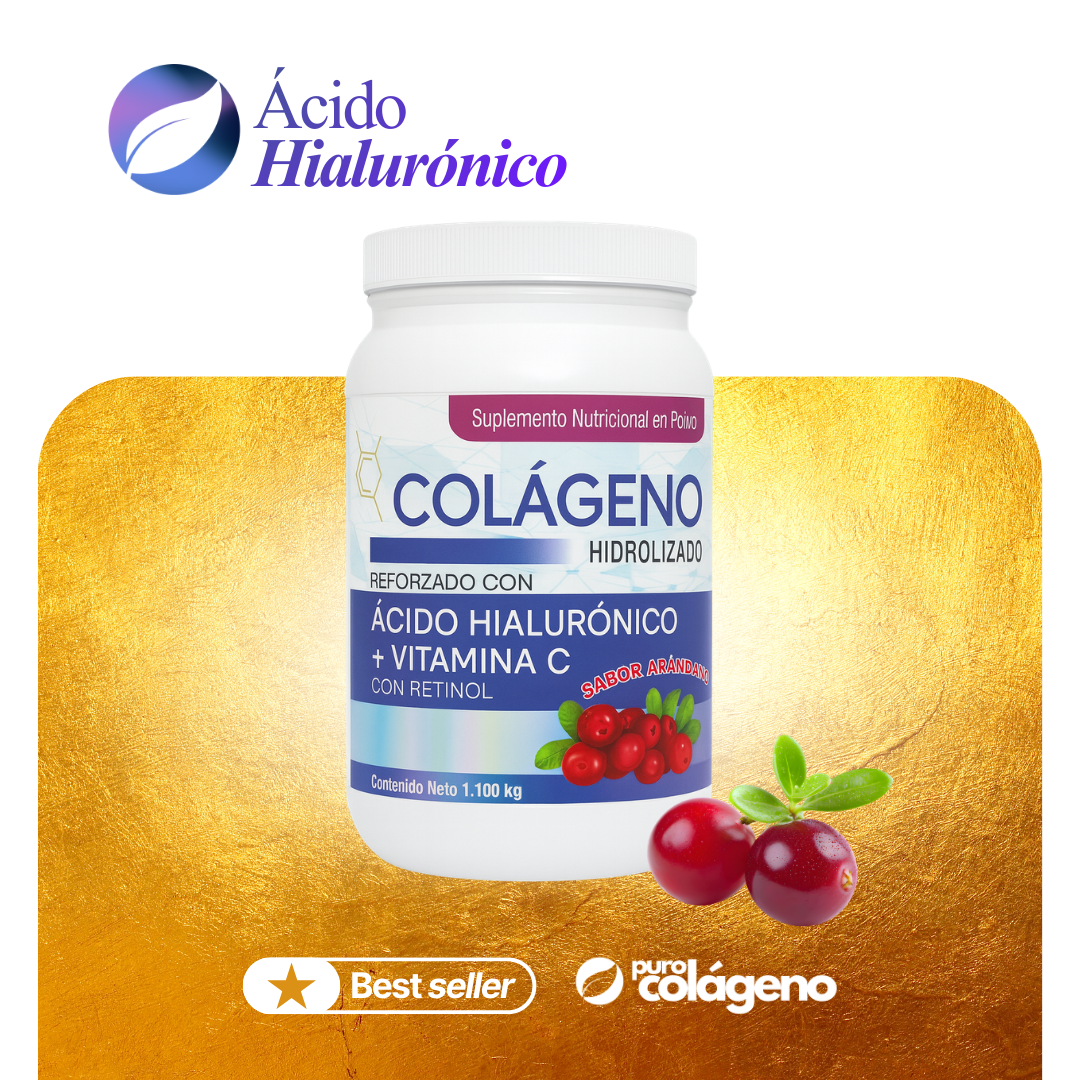 Colágeno Hidrolizado con Ácido Hialurónico • Arándano 🫐 1.100kg