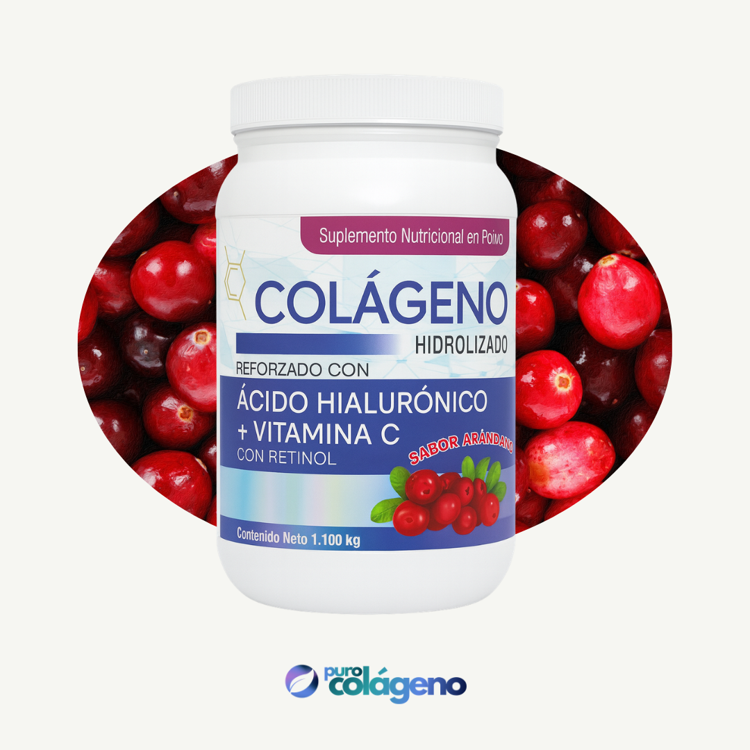 Colágeno Hidrolizado con Ácido Hialurónico • Arándano 🫐 1.100kg