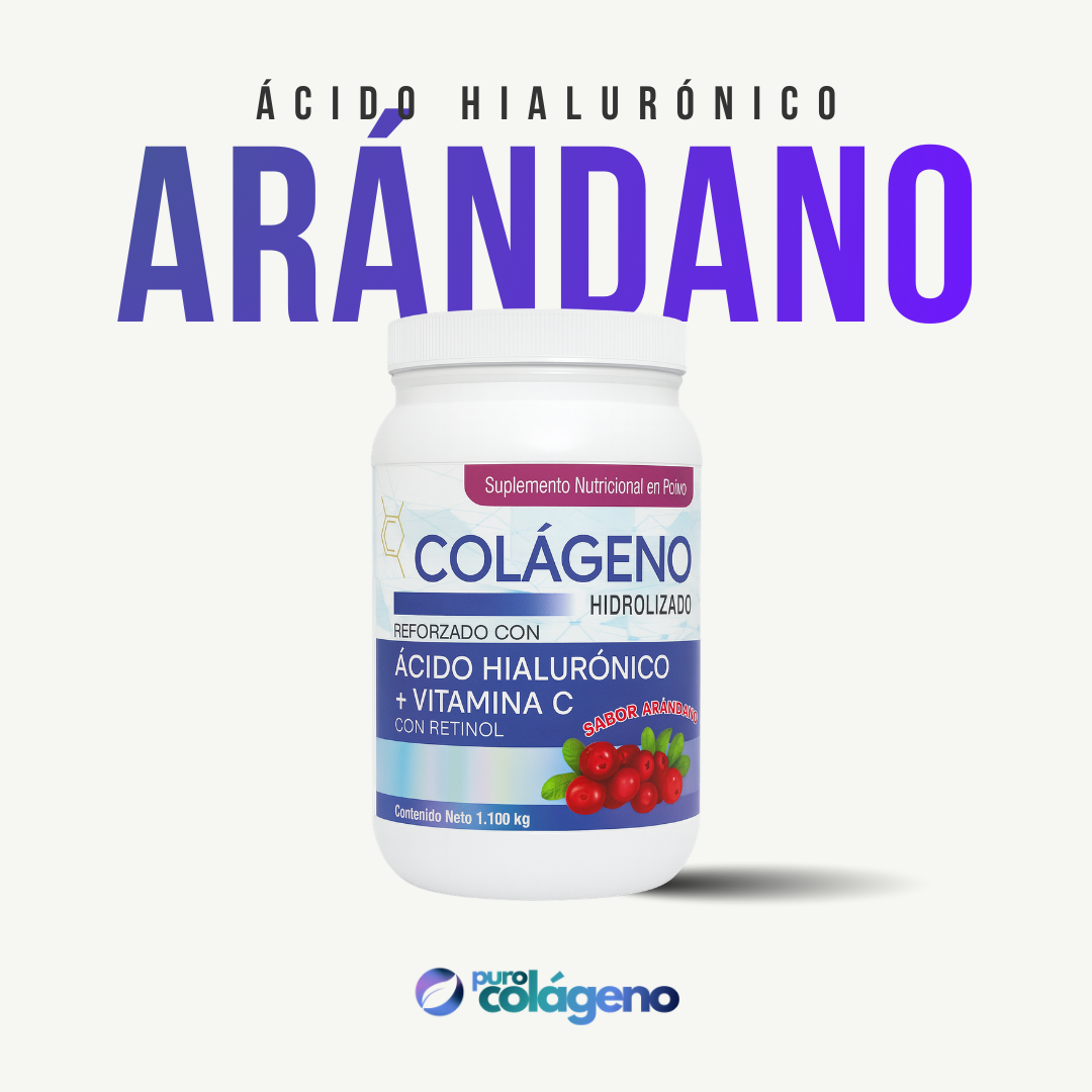 Colágeno Hidrolizado con Ácido Hialurónico • Arándano 🫐 1.100kg