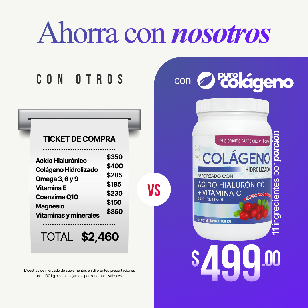 Colágeno Hidrolizado con Ácido Hialurónico • Arándano 🫐 1.100kg