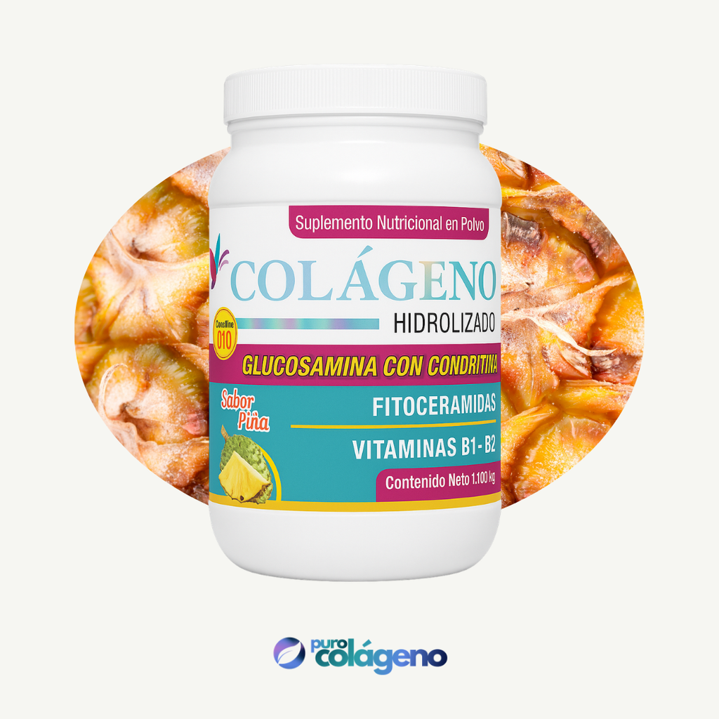 Colágeno Hidrolizado reforzado con Glucosamina y Condroitina • Piña 🍍 1.100kg
